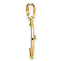 14k Childrens CZ Cat and Moon Pendant-YC1285