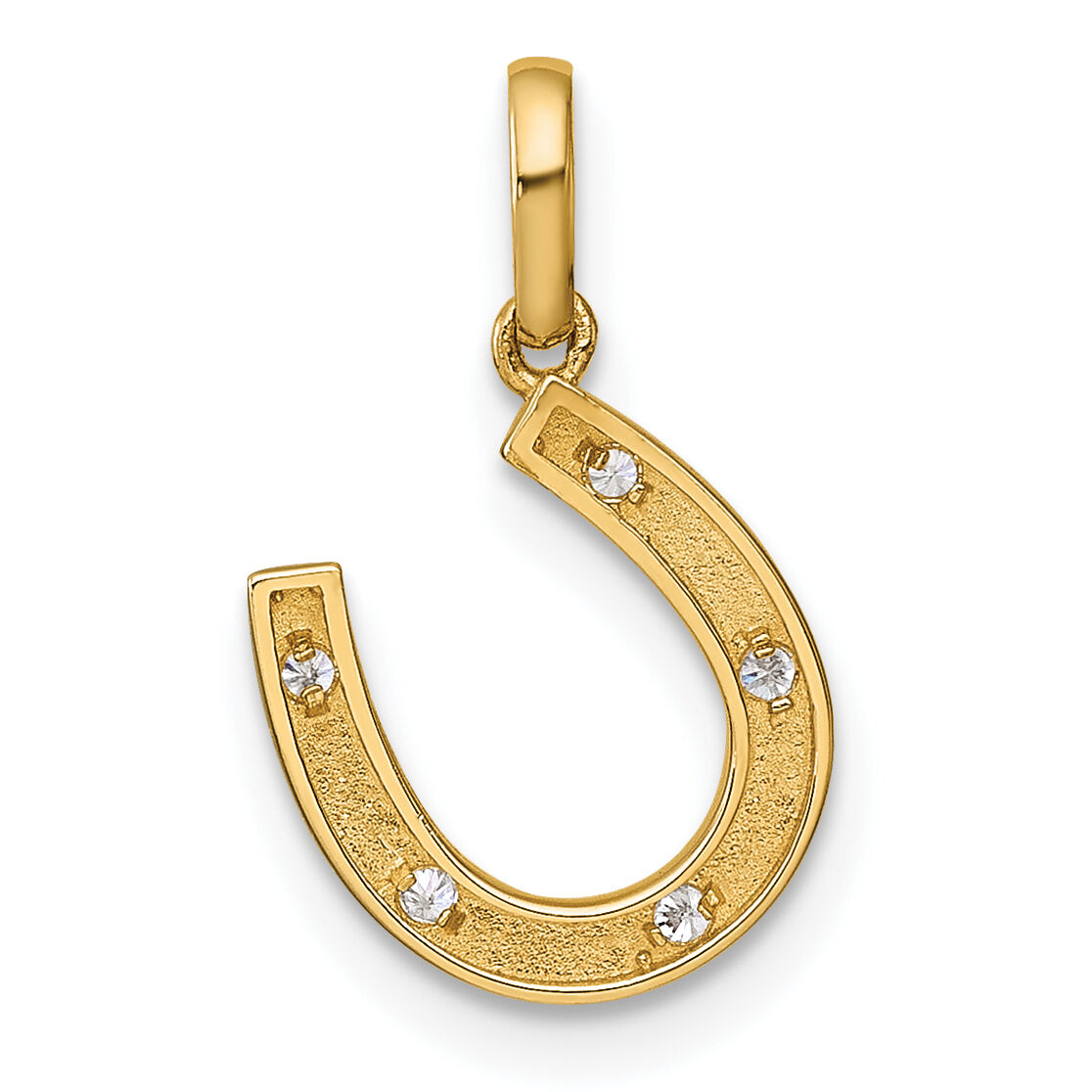 14k Childrens CZ Horseshoe Pendant-YC1292