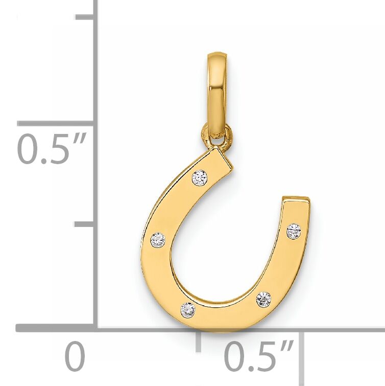 14k Childrens CZ Horseshoe Pendant-YC1292