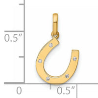 14k Childrens CZ Horseshoe Pendant-YC1292