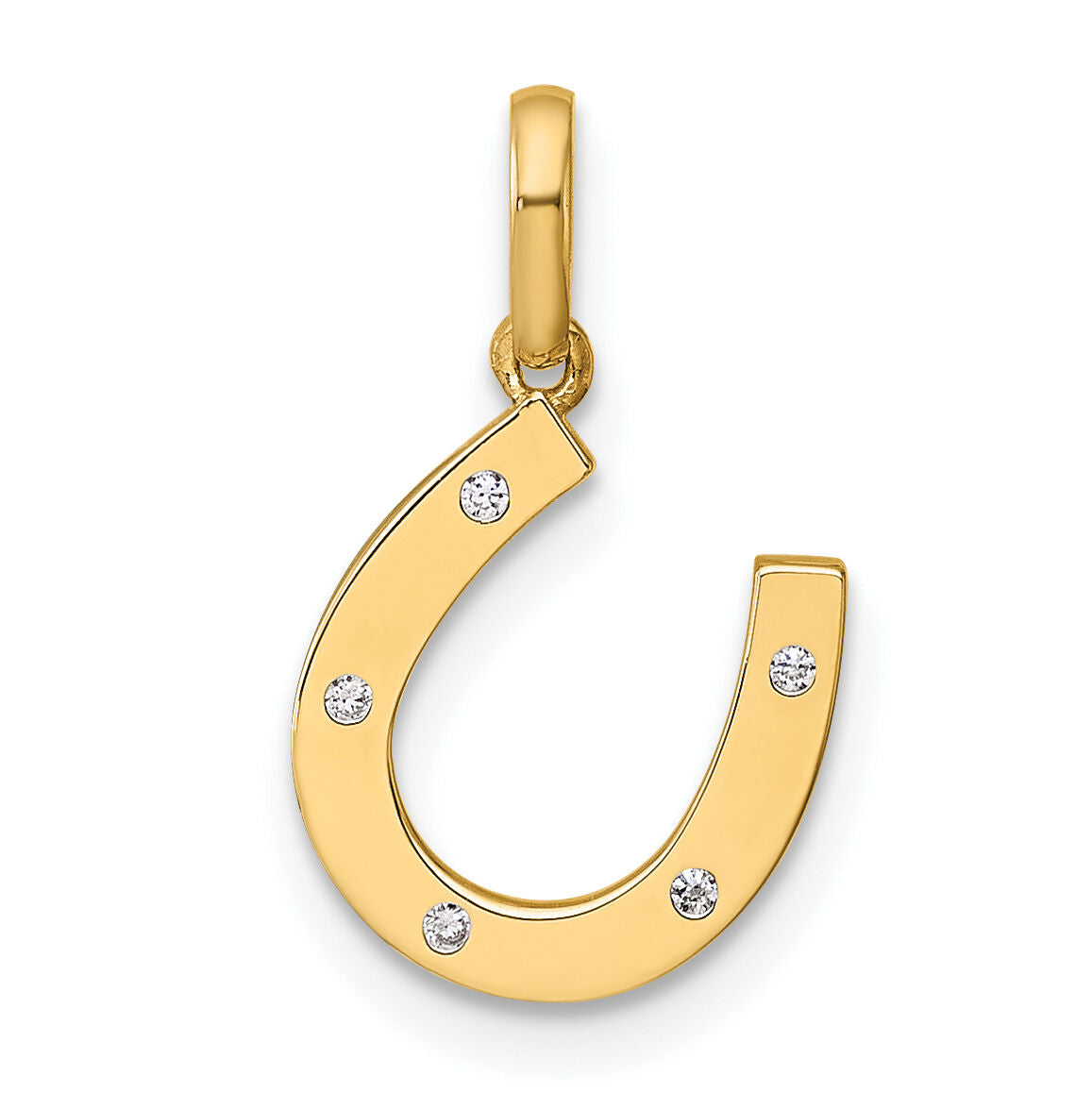 14k Childrens CZ Horseshoe Pendant-YC1292