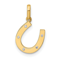 14k Childrens CZ Horseshoe Pendant-YC1292