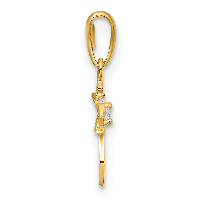 14k Childrens Fancy CZ Cross Pendant-YC1302