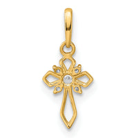 14k Childrens Fancy CZ Cross Pendant-YC1302