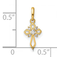 14k Childrens Fancy CZ Cross Pendant-YC1302