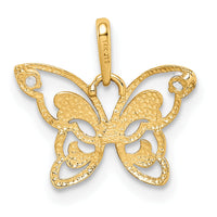 14k Polished CZ Butterfly Pendant-YC1304