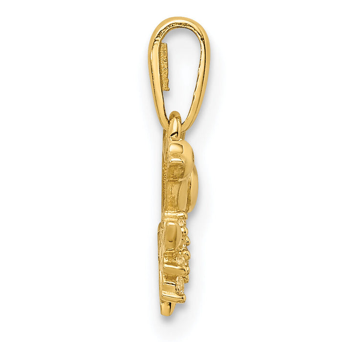 14K Bird on a Branch CZ Pendant-YC1317