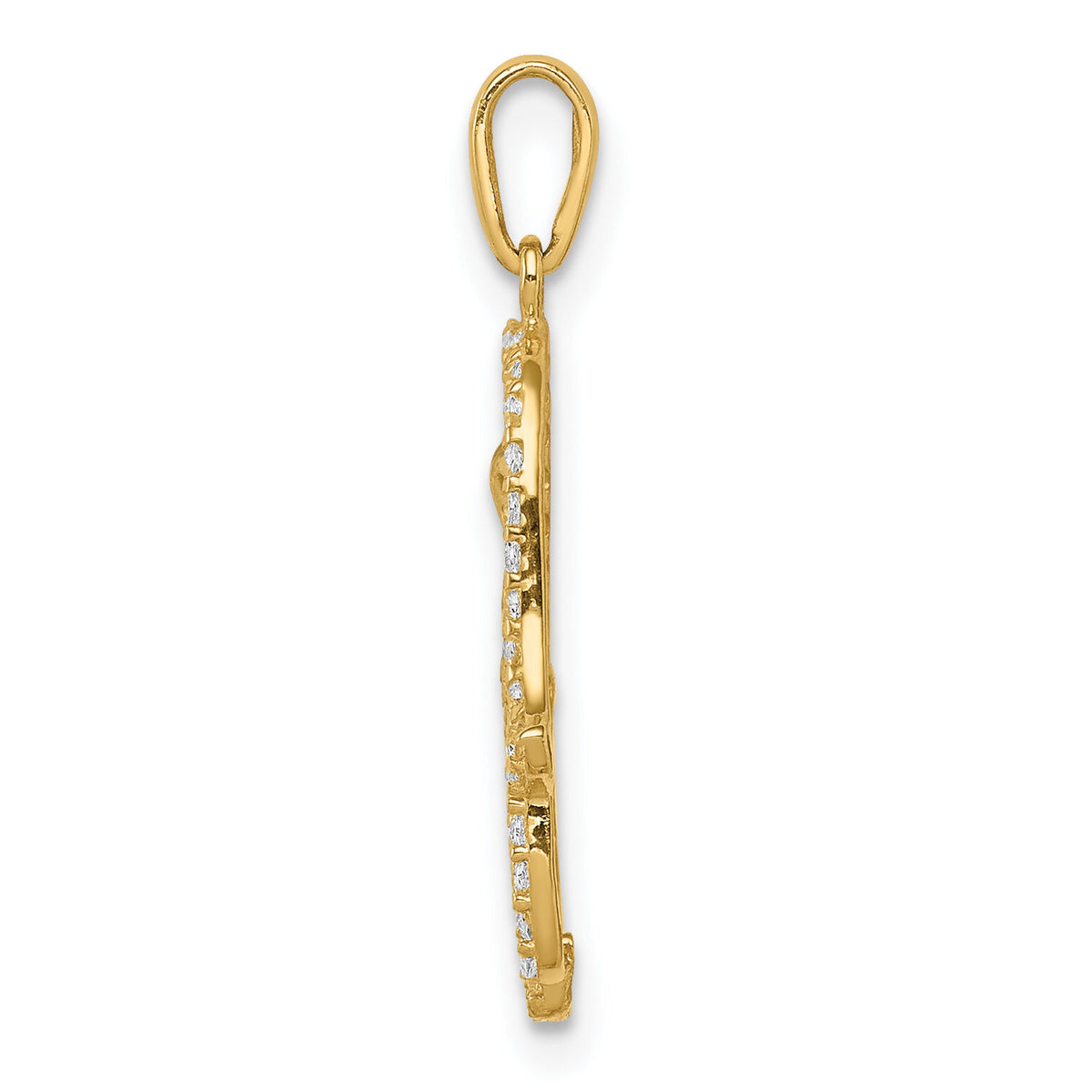 14K Multi-colored CZ Hamsa Pendant-YC1324