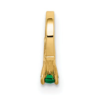 14K 3D Ring with Dark Green Glass Stone Charm-YC1331