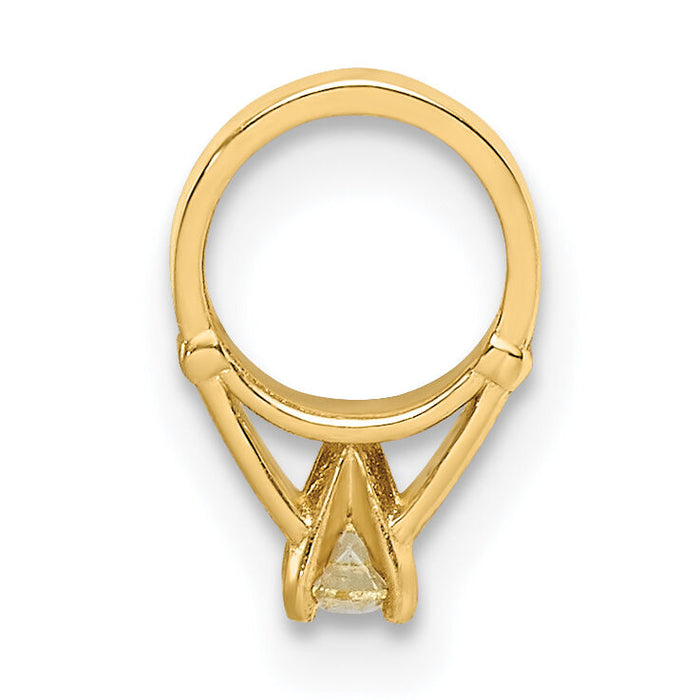 14K 3D Ring with Yellow CZ Charm-YC1332