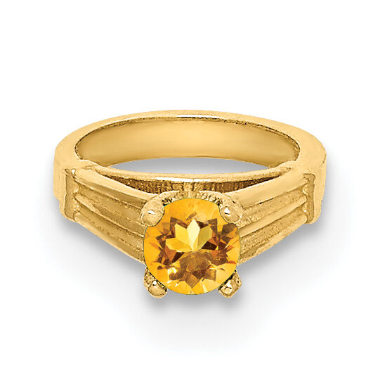 14K 3D Ring with Yellow CZ Charm-YC1332