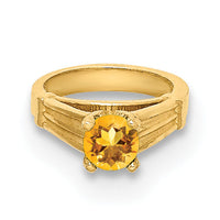 14K 3D Ring with Yellow CZ Charm-YC1332