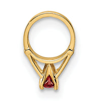 14K 3D Ring with Red CZ Charm-YC1333
