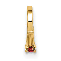 14K 3D Ring with Red CZ Charm-YC1333
