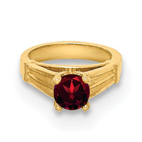 14K 3D Ring with Red CZ Charm-YC1333