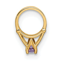 14K 3D Ring with Dark Purple CZ Charm-YC1334