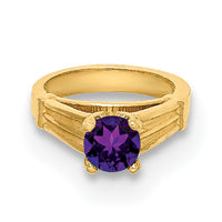 14K 3D Ring with Dark Purple CZ Charm-YC1334