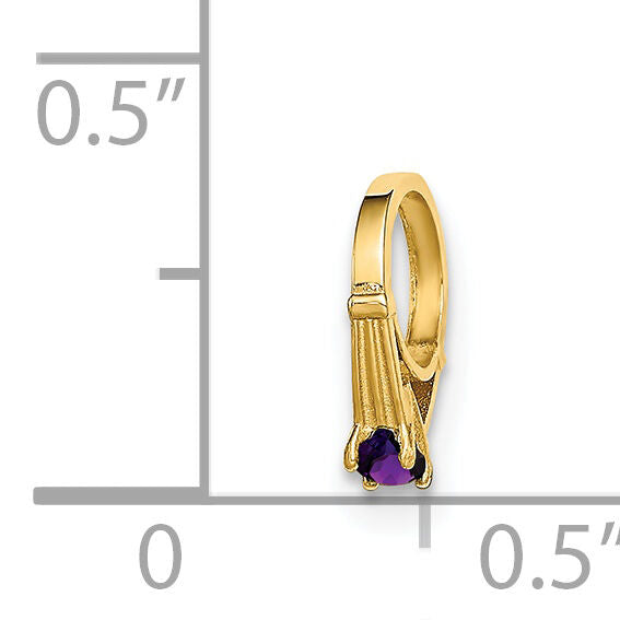 14K 3D Ring with Dark Purple CZ Charm-YC1334
