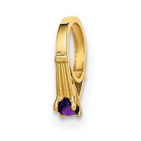 14K 3D Ring with Dark Purple CZ Charm-YC1334