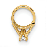 14K 3D Ring with White CZ Charm-YC1335