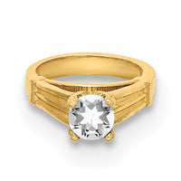 14K 3D Ring with White CZ Charm-YC1335