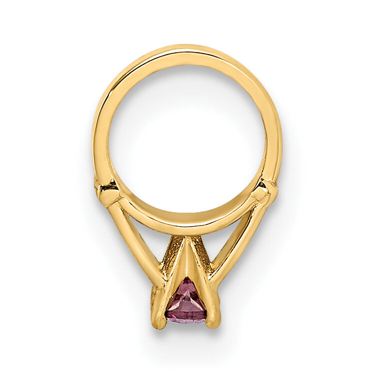 14K 3D Ring with Light Purple CZ Charm-YC1336