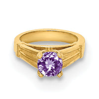 14K 3D Ring with Light Purple CZ Charm-YC1336