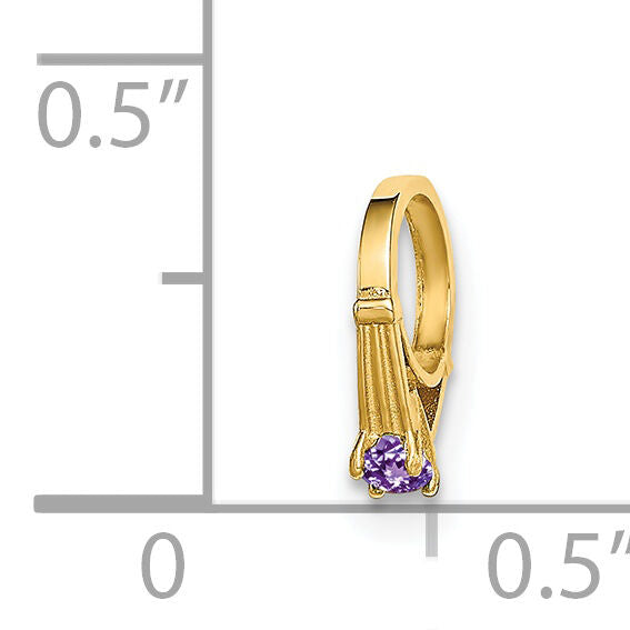 14K 3D Ring with Light Purple CZ Charm-YC1336