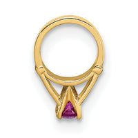 14K 3D Ring with Dark Pink CZ Charm-YC1337