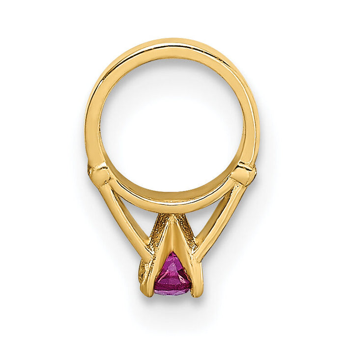 14K 3D Ring with Dark Pink CZ Charm-YC1337