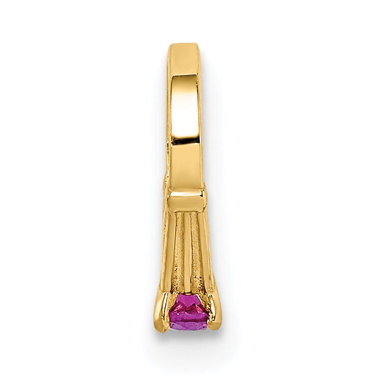 14K 3D Ring with Dark Pink CZ Charm-YC1337