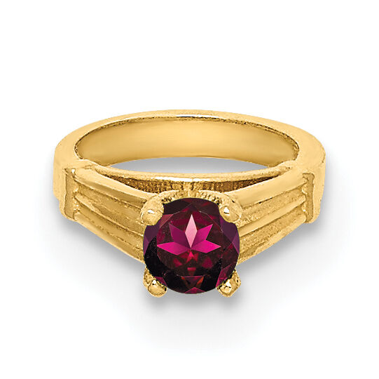 14K 3D Ring with Dark Pink CZ Charm-YC1337