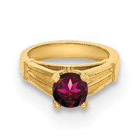 14K 3D Ring with Dark Pink CZ Charm-YC1337