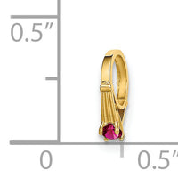 14K 3D Ring with Dark Pink CZ Charm-YC1337