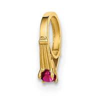 14K 3D Ring with Dark Pink CZ Charm-YC1337