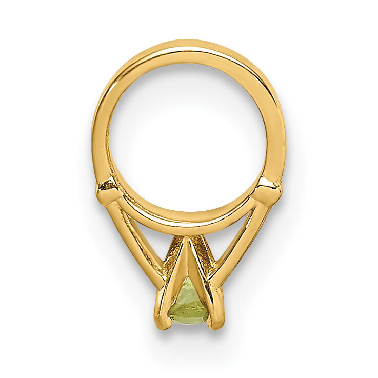 14K 3D Ring with Light Green Glass Stone Charm-YC1338