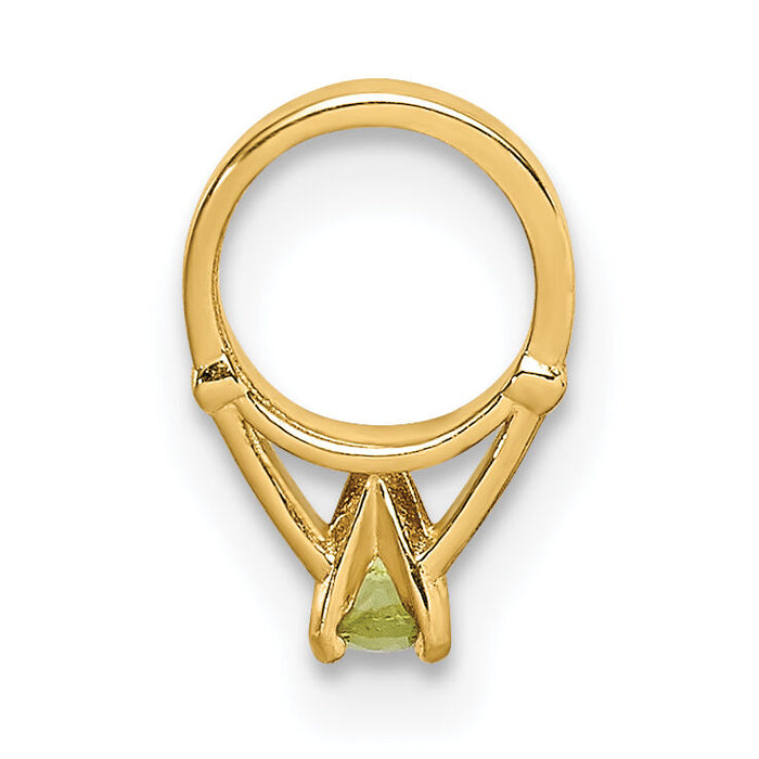 14K 3D Ring with Light Green Glass Stone Charm-YC1338