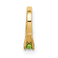 14K 3D Ring with Light Green Glass Stone Charm-YC1338