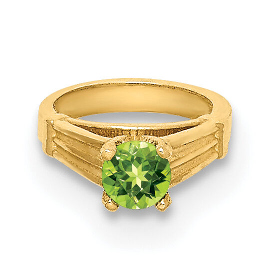 14K 3D Ring with Light Green Glass Stone Charm-YC1338
