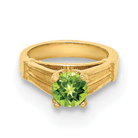 14K 3D Ring with Light Green Glass Stone Charm-YC1338