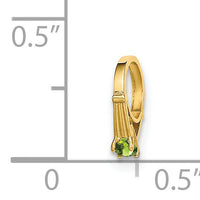 14K 3D Ring with Light Green Glass Stone Charm-YC1338