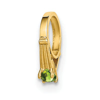 14K 3D Ring with Light Green Glass Stone Charm-YC1338