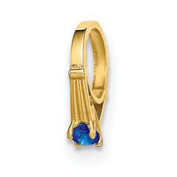 14K 3D Ring with Dark Blue Glass Stone Charm-YC1339