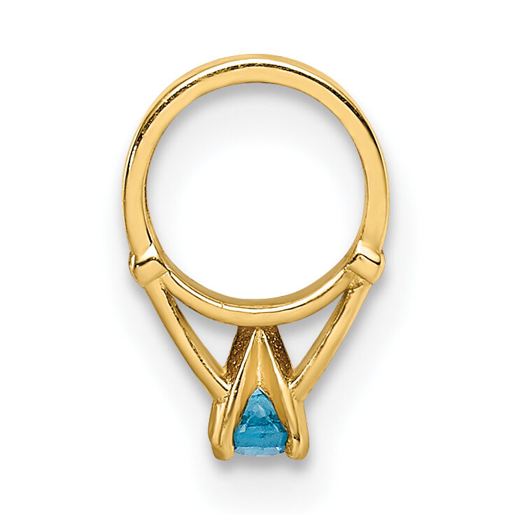 14K 3D Ring with Aqua CZ Charm-YC1341
