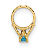 14K 3D Ring with Aqua CZ Charm-YC1341