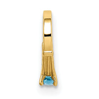 14K 3D Ring with Aqua CZ Charm-YC1341