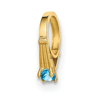 14K 3D Ring with Aqua CZ Charm-YC1341