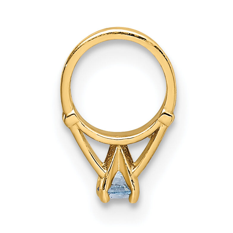14K 3D Ring with Light Blue CZ Charm-YC1342