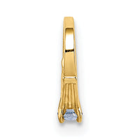 14K 3D Ring with Light Blue CZ Charm-YC1342