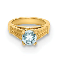 14K 3D Ring with Light Blue CZ Charm-YC1342